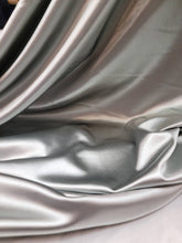 Load image into Gallery viewer, Silver Stretch Nylon Spandex Fashion   Fabric By The Yard Metallic Silver Stretch Dress Draping Clothing Swimwear New Luxury
