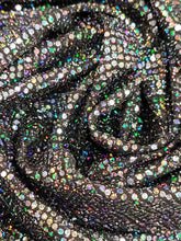 Load image into Gallery viewer, Fabric Sold By The Yard Multicolor Sequin Iridescent Fabric Stretch Nylon Spandex Clothing Dancer Draping Fashion Dress Mermaid Fabric
