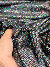 Load image into Gallery viewer, Fabric Sold By The Yard Multicolor Sequin Iridescent Fabric Stretch Nylon Spandex Clothing Dancer Draping Fashion Dress Mermaid Fabric
