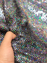 Load image into Gallery viewer, Fabric Sold By The Yard Multicolor Sequin Iridescent Fabric Stretch Nylon Spandex Clothing Dancer Draping Fashion Dress Mermaid Fabric
