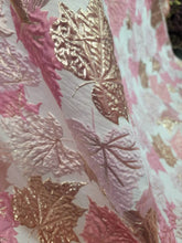 Load image into Gallery viewer, Fabric Sold By The Yard Pink Gold Brocade Jacquard Metallic Maple Leaves Fashion Fabric For Dress Clothing
